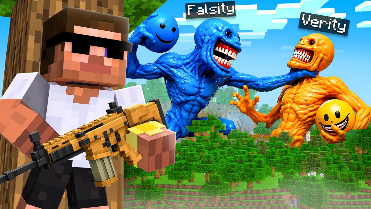 Verity and Falsity Attacked Our Village in Minecraft..