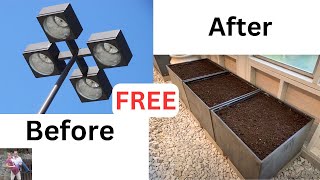 Upcycle Parking Lot Lights into Raised Garden Beds #diy #how #howto