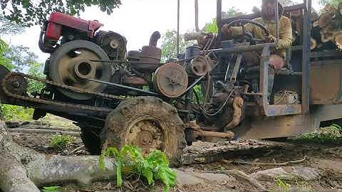 Xe công nông lốp đôi chở cây củi /hành trình của anh em làm cây củi vất vả p2/bin 81 tv