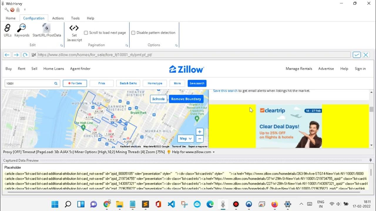 How to scrape Zillow Foreclosure properties from different zip codes