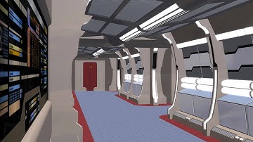 Star Trek Spaceship Corridor green screen background E - free use