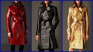 most attractive and Stunning Leather long coats ideas for women and girls fashion