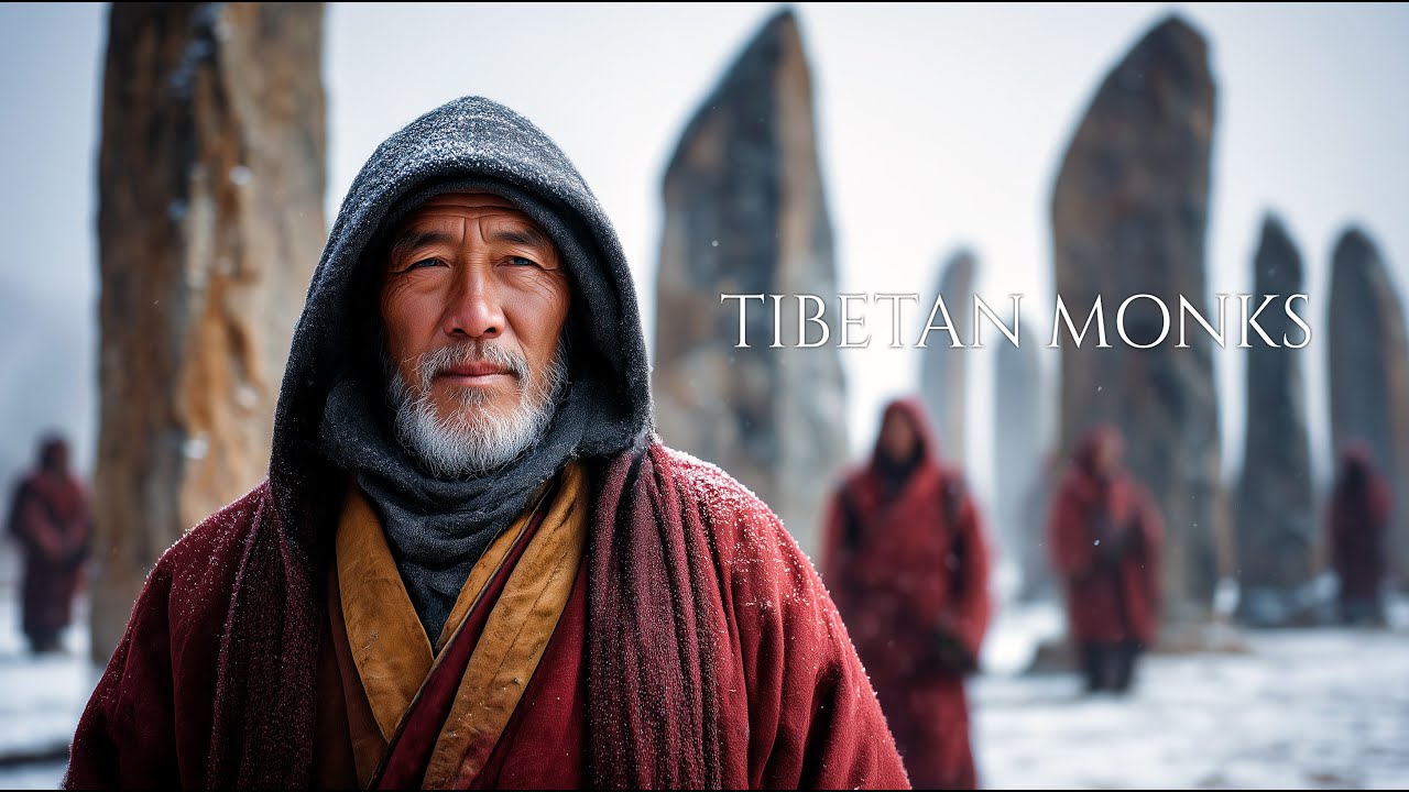 Tibetan Monks – Mantra in the Valley of Whispering Stones | Peaceful Snow Meditation for Healing
