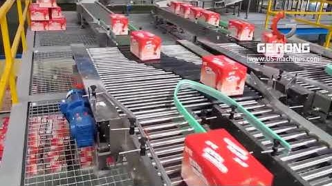 Drink bottle carton box case conveying sorting system
