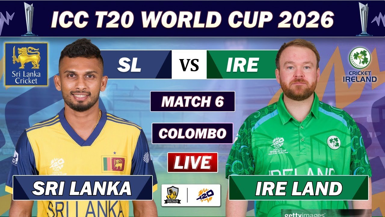 SRI LANKA vs IRELAND MATCH 6 LIVE COMMENTARY | SL vs IRE ICC T20 WORLD CUP MATCH LIVE | IRE BAT