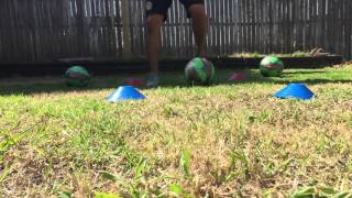Pinky toe dribble + toe taps backwards