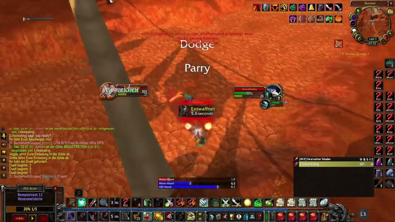 WOW Level 10 Rogue beat Level 29 Rogue on a Hardcore Server