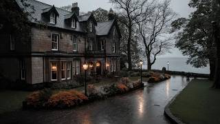 “The House by the Quiet Shore” — Rainy Evening by the Sea | Dark academia