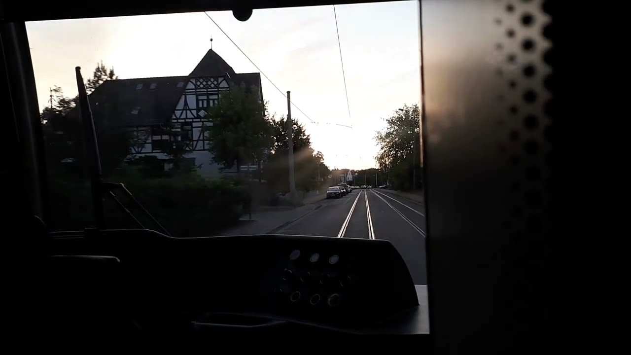 [HAVAG] Mitfahrt Linie 5 Vogelweide - Bad Dürrenberg bei Abenddämmerung