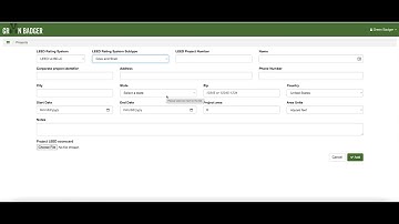Creating your project in Green Badger