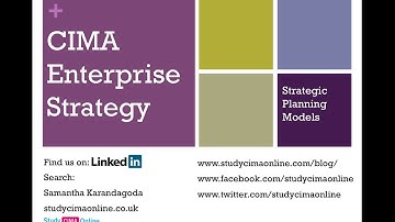 Strategic Planning Models - CIMA Enterprise Strategy Online Video Tutorial 2