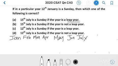 Civil Services 2020_Qn C40, If in a particular year 12th January is a Sunday, then which one of ....