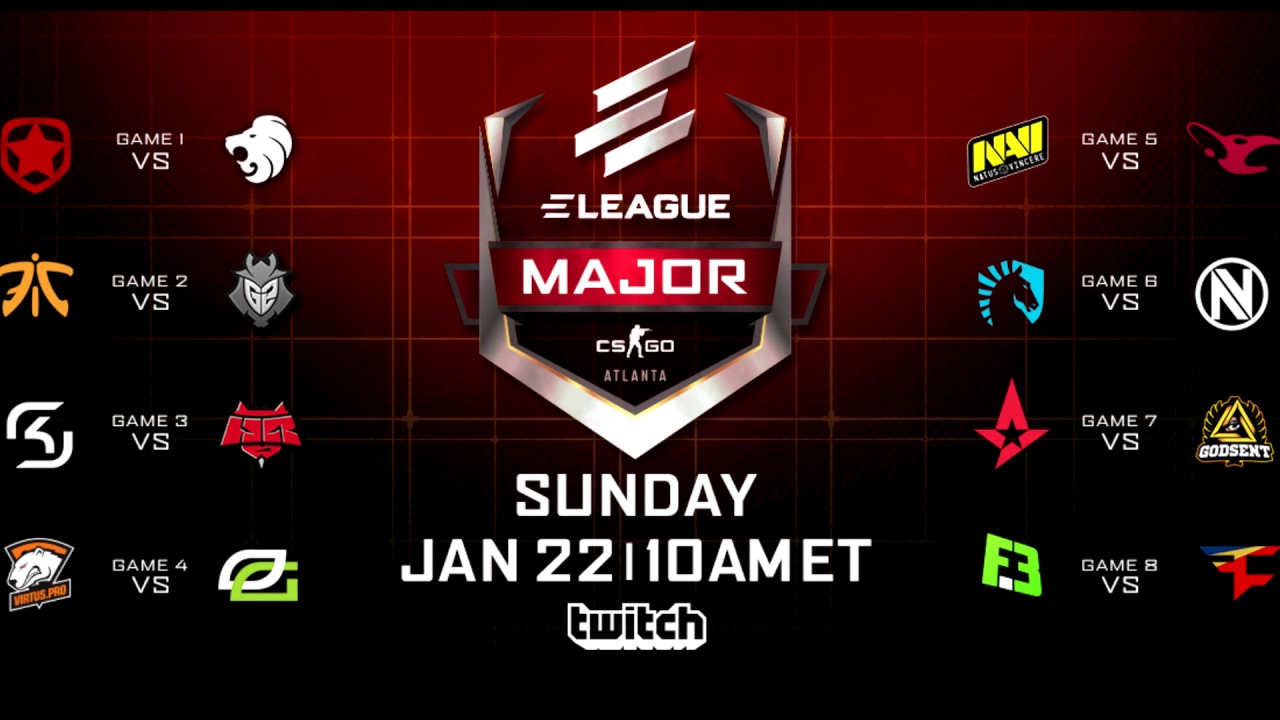 Мажор игры кс. ELEAGUE Major: Atlanta 2017. Постер турнира КС го. Major CS go логотип. ELEAGUE Атланта.