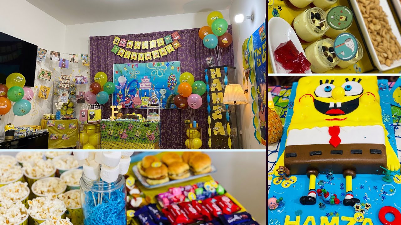 Spongebob themed decoration ideas Spongebob Birthday theme party  #themebirthdayparty #Birthdayidea 