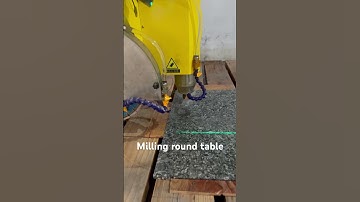 Four Axis Bridge saw machine is milling the round table #stonecuttingmachine #bridgesaw #4axis