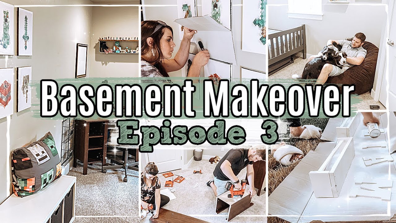 *NEW* BASEMENT MAKEOVER EPISODE 3 MINECRAFT BEDROOM TRANSFORMATION :: DECORATE & CLEAN WITH ME 2020