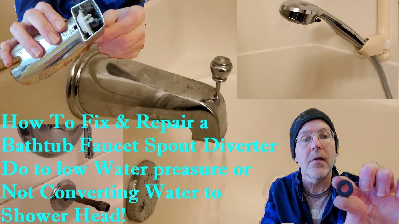 Plumbing How to REPAIR a BATHTUB FAUCET SPOUT DIVERTER Fix Water