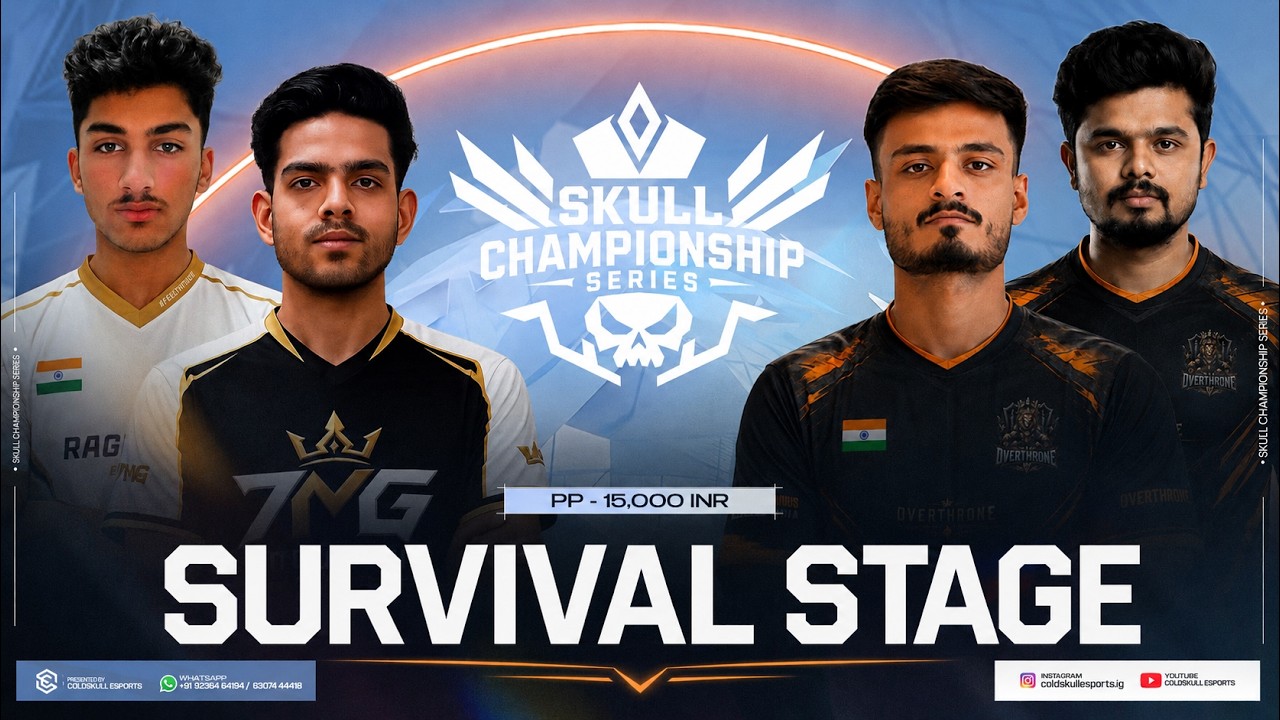 Skull Championship Series || DAY - 1 || 15K SURVIVAL STAGE || Presented by Coldskull Esports