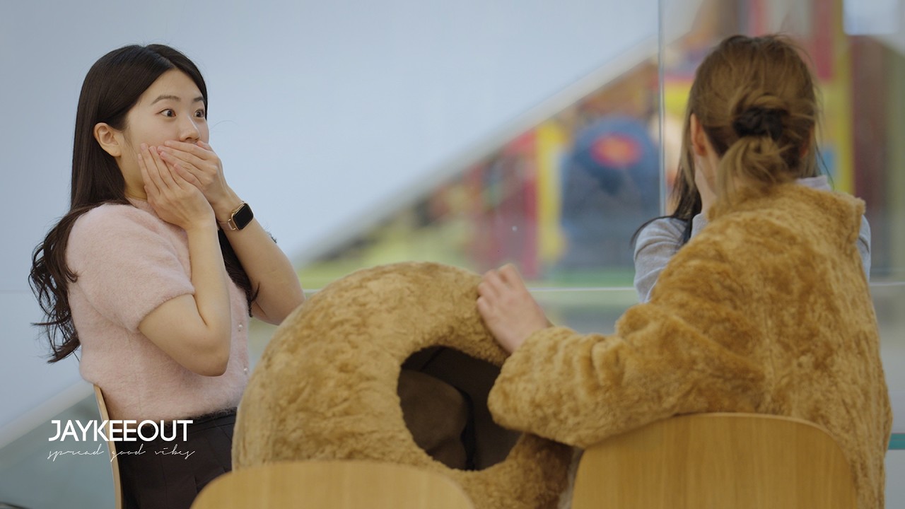 Celebrity popping out of a teddy bear costume (ft. The Hyundai Seoul) | JAYKEEOUT