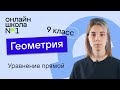 Уравнение прямой. Видеоурок 6. Геометрия 9 класс