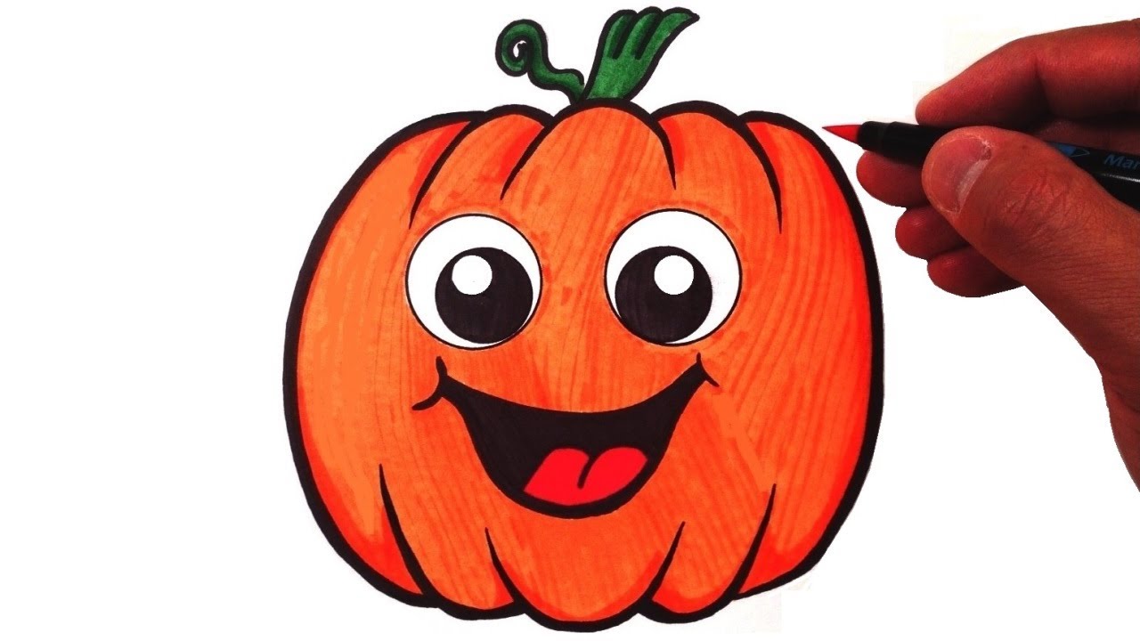 Autumn pumpkin cute drawings For Halloween and Thanksgiving