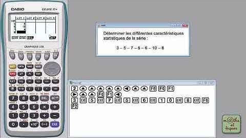 STAT  Afficher les caractéristiques statistiques 1   Tutoriel CASIO 1