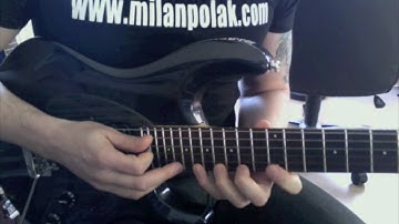 Whole tone scale 4 notes/string string skipping - Milan Polak Lick #9