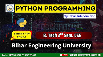 Python Programming || Syllabus Introduction || 2nd Semester CSE & Specialization || BEU Patna
