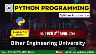 Python Programming || Syllabus Introduction || 2nd Semester CSE &amp; Specialization || BEU Patna