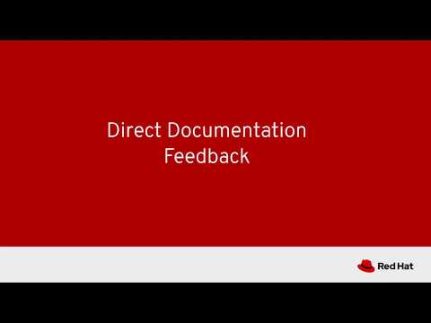Red Hat Direct Documentation Feedback Demo