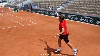 Roland-Garros 2019 : Wawrinka - Dimitrov Practice Highlights (Court Level View)