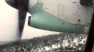 Widerøe Dash 8 Snowy Winter Deice + Takeoff and Ice on the wing from Sandane, Anda (ENSD/SDN)
