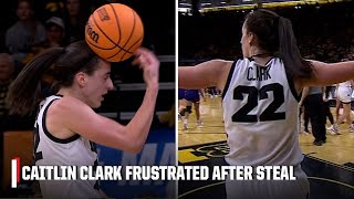 Caitlin Clark HEAD BUTTS ball out of frustration | ESPN College Basketball | NCAA Tournament