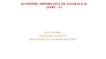 M. Sc.Botany, Sem III, Paper XIII, Asteraceae Part- V, By Dr. O. P. Sharma, Dept. of Botany, GCBundi