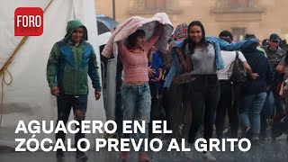 Llueve en el Zócalo previo al Grito de Independencia - Las Noticias