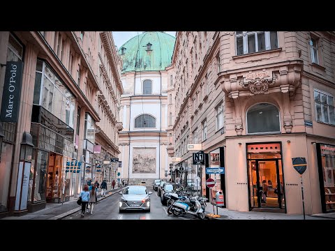 A Walk Through Vienna City Center On A Cloudy And Rainy Day, May 2022 | 4K HDR | ASMR