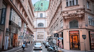 A Walk Through Vienna City Center On A Cloudy And Rainy Day, May 2022 | 4K Hdr | Asmr