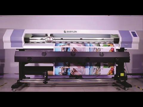 Video Máy in Bạt và Decal Khổ Lớn 1m6 Giá Rẻ BABYLON-07S - youtube