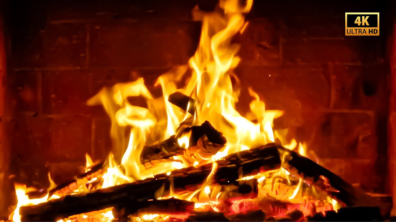 Cozy Fireplace in 4K | Relaxing Fireplace with Crackling Fire Sounds ...