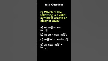 Java MCQ Question and Answer - Part 10 | Valid Syntax to Create an Array in Java? 🧑‍💻📚