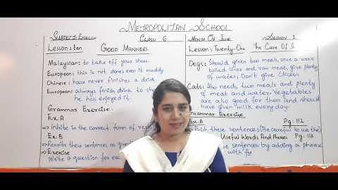 Metropolitan School June Session 1 Class 6 English Lesson Part 1