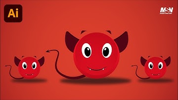 Create Devil Emoji Vector in Adobe Illustrator.  | Vector Emoji | Evil Emoji |