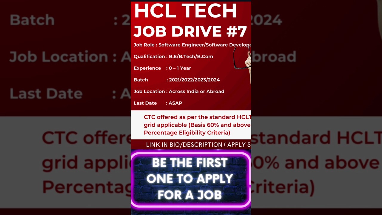 HCL DRIVE FOR FRESHERS, HCL TECH #7 - SAP Functional Consultant 