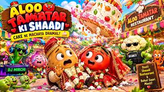Aloo Tamatar Ki Shaadi 😂 🥔🍅 Funny Vegetable Cartoon Story in Hindi
