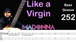 LIKE A VIRGIN (Madonna) Bass Cover, How to Play, Groove w/ Sheet & Tab