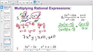 7 3 Multiplying Rational Expressions Notes