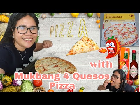 MUKBANG QUESOS PIZZA WITH TABASCO SAUCE /Buhay España/Buhay OFW - Bicolana Española
