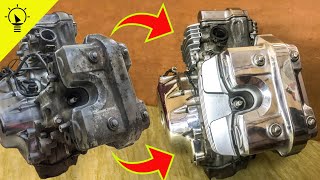How to polish Motorcycle Engine | Honda Magna VT250