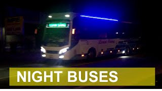 NIGHT BUSES DROVE BY BINH PHUOC PROVINCE AT NIGHT