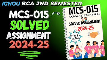 MCS-015 Solved Assignment January 2025 || IGNOU BCA 2nd Semester Solved Assignment 2025